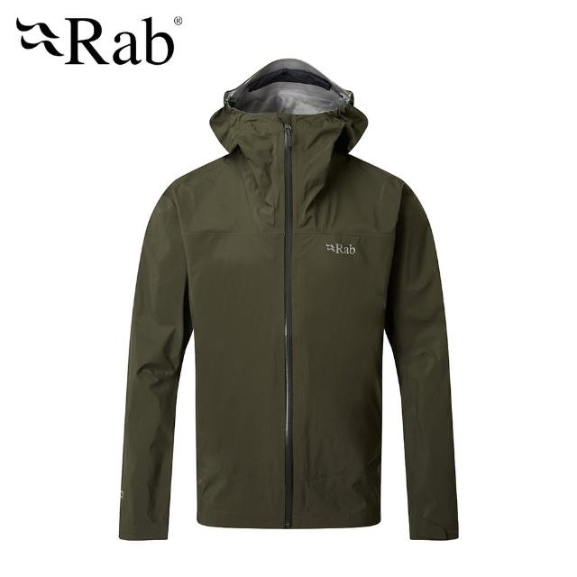 【RAB】Meridian Jacket 連帽防水外套 男款 軍綠 #QWG44(高透氣連帽防水外套)