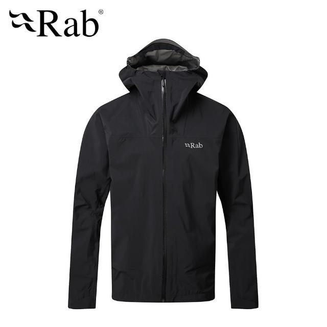 RAB【RAB】Meridian Jacket 連帽防水外套 男款 黑色 #QWG44(高透氣連帽防水外套)