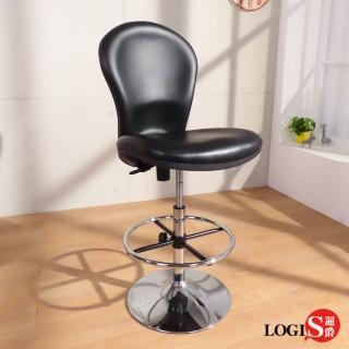 【LOGIS】黑皮豆豆高吧椅 吧檯椅(接待椅 櫃台椅 吧台椅)