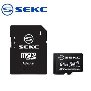 【SEKC】64GB MicroSDXC UHS-1 V10 A1記憶卡-附轉卡