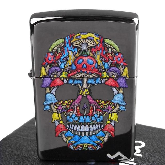 【Zippo】美系~Skull-磨菇骷髏圖案設計打火機