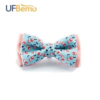 【UFBemo 優范寵物】雙層狗領結 單只裝(粉紅櫻桃 櫻桃滋味)