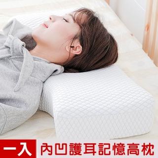 【米夢家居】內凹保健深度睡眠止鼾-護耳灌模記憶中高枕密度60(一入)