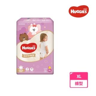 【HUGGIES 好奇】裸感好動褲/褲型尿布/褲型紙尿褲 LINE FRIENDS熊大兔兔聯名款 XL 32片x4包/箱