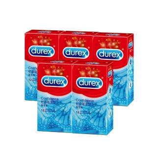 【Durex杜蕾斯】薄型12入保險套(5盒組)