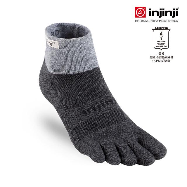 【Injinji】TRAIL野跑避震吸排五趾短襪(黑色)