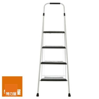 【特力屋】四階寬踏板鐵梯 灰色