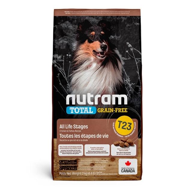 【Nutram 紐頓】T23/T25/T26/T27/T28/T29無穀全能系列狗飼料 2kg/4.4lb(火雞/鮭魚/羊肉/小顆粒、狗糧)