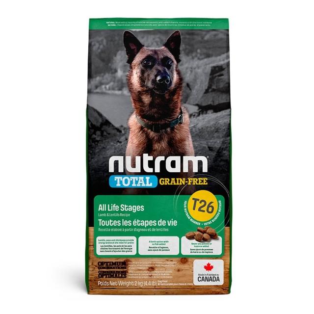 【Nutram 紐頓】T23/T25/T26/T27/T28/T29無穀全能系列狗飼料 2kg/4.4lb(火雞/鮭魚/羊肉/小顆粒、狗糧)