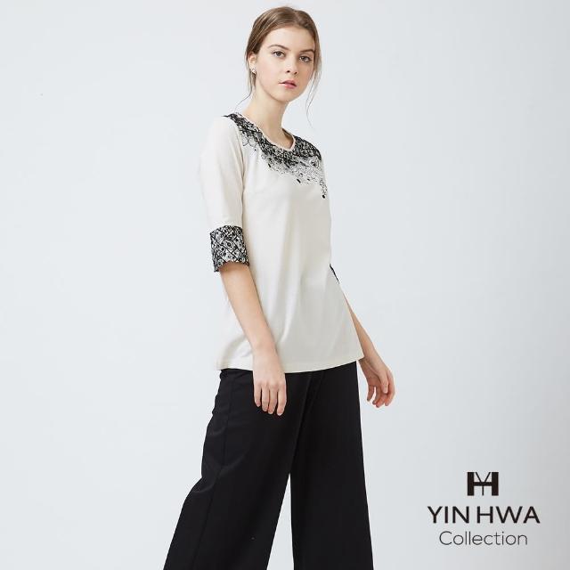 【YIN HWA 盈樺】JIONE 古典優雅刺繡圖案長版上衣