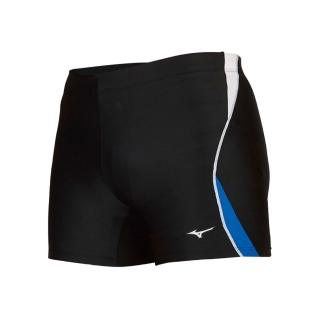 【MIZUNO 美津濃】SWIM 男四角泳褲-平口泳褲 游泳 戲水 海邊 美津濃 黑白藍(N2JB011391)
