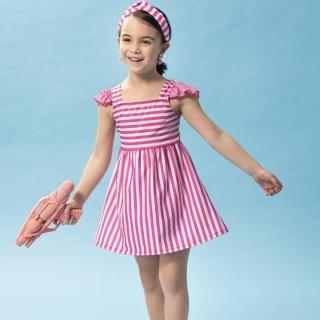 【SAIN SOU 聖手牌】女童連身裙泳裝附泳帽(A882009)