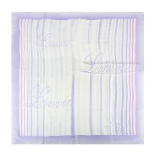 【LANVIN 浪凡】草寫LOGO漸層直紋絲巾(粉紫色)