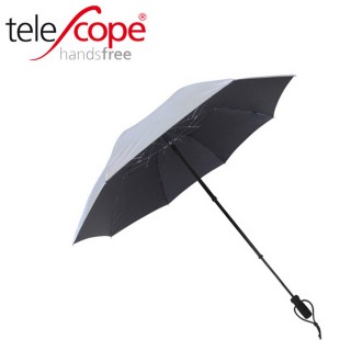 【EuroSCHIRM】德國品牌 全世界最強雨傘 TELESCOPE HANDSFREE 免持健行傘/銀/UPF50+(1H16SI17 免持健行傘)
