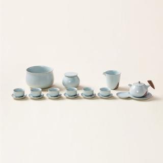 【LohasPottery 陸寶】汝窯入木三分茶禮(陶藝 茶藝茶具 杯壺套裝組 禮品/禮物/收藏)