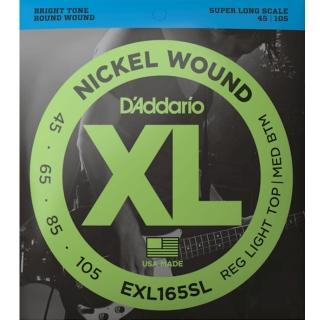 【D’Addario】EXL165SL 45-105 加長型貝斯四弦套弦(原廠公司貨)