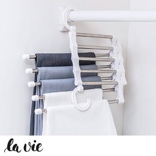 【LaVie】納川五合一可伸縮不銹鋼防皺魔術褲架(便利生活)