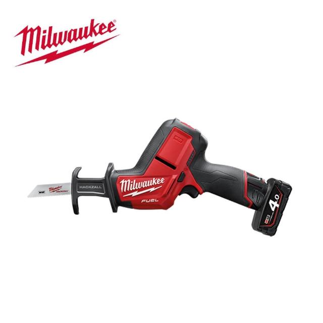 【Milwaukee 美沃奇】12V鋰電無碳刷輕巧軍刀鋸-M12CHZ-402C 原廠公司貨(雙4.0電池套裝組)