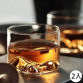 【KOTI 日安生活】手工吹製富士山威士忌杯2入組(耐熱玻璃酒杯茶杯水杯)