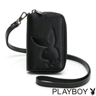 【PLAYBOY】零錢包附頸掛繩 Renew系列(黑色)