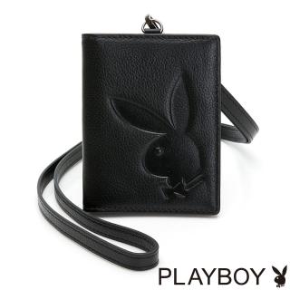 【PLAYBOY】證件套-橫豎皆可使用 Renew系列(黑色)