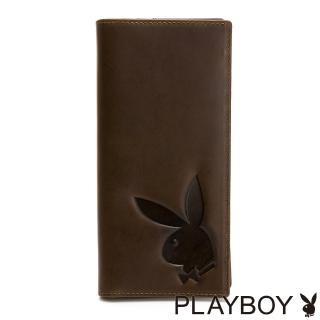 【PLAYBOY】翻蓋長夾 Renew系列(咖綠色)