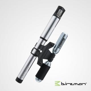 【BIRZMAN】Inifnite Road 攜帶型公路車專用打氣筒 銀色(專業隨身美嘴法嘴通用附CO2軟管鋼瓶自行車打氣筒)