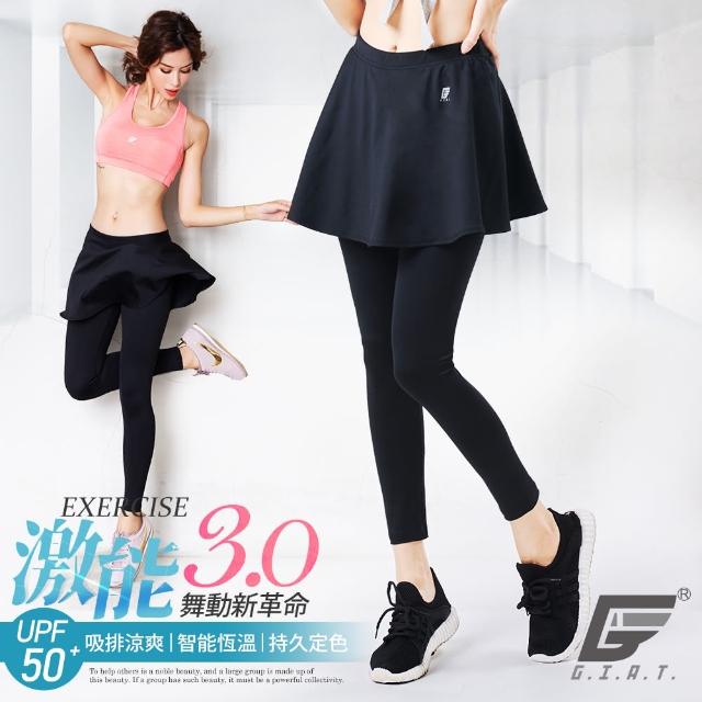 【GIAT 吉亞特】台灣製UPF50+排汗高彈力機能壓力褲(台灣製MIT 瑜珈.健身.休閒.跑步.登山)