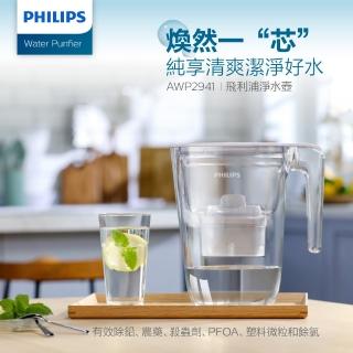 【Philips 飛利浦】超濾濾水壺帶計時器-長效版3.4L(AWP2941)