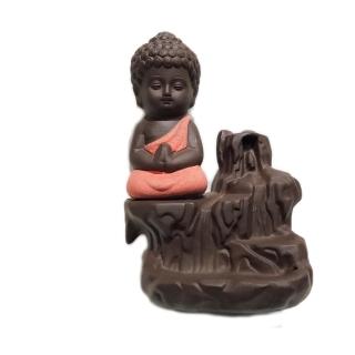 【十方佛教文物】如來佛 倒流香爐 紅色+倒流香塔1盒(平安財運順利)