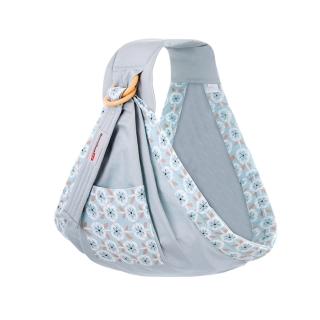 【JoyNa】嬰兒背巾背帶哺乳巾寶寶子宮型背巾(四季花邊水綠色)