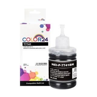 【COLOR24】for EPSON 黑色防水 T774100/140ml 相容連供墨水(適用EPSON M105/M200/L605/L655/L1455)