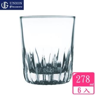 【泰國UNION】玻璃鑽底威士忌杯278cc(六入組)