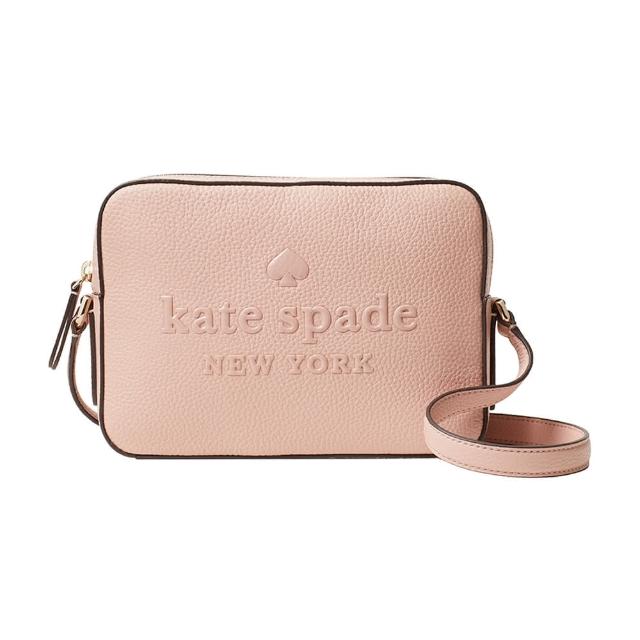 KATE SPADE【KATE SPADE】Sienne系列粉膚色Kate Spade logo牛皮斜背包(WKRU6065-950)