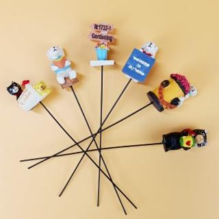 【BonBon naturel】手工製6入園藝設計師花插組/小白小黑(花插/擺飾/交換禮物)