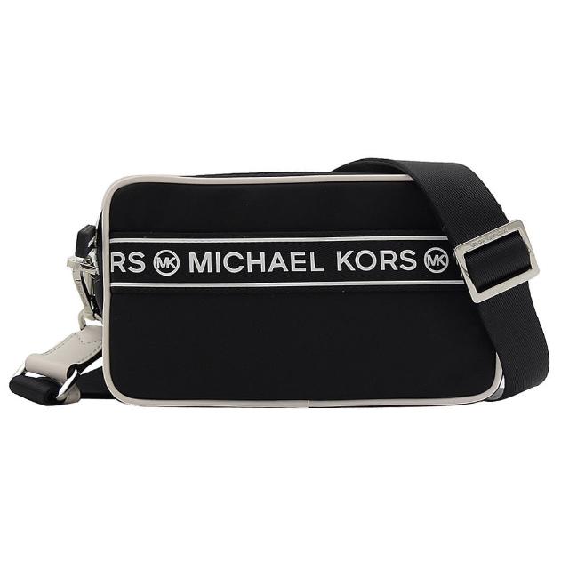 Michael Kors【Michael Kors】KENLY 經典LOGO尼龍雙層斜背包相機包(黑)