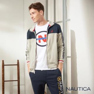 【NAUTICA】運動風立領休閒外套(淺灰)