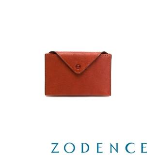 【ZODENCE 佐登司】OLGA義大利植鞣革名片夾(橘紅)