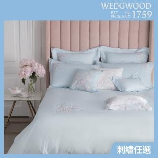 【WEDGWOOD】400織長纖棉刺繡床包被套枕套四件組-韶光麗影(雙人)