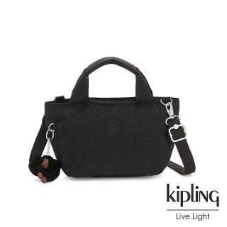 【KIPLING】質感黑手提兩用斜背包-SUGAR S II