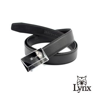 【Lynx】美國山貓-時尚男士商務休閒系列皮帶腰帶 牛皮/經典款/自動扣 LY11-8867-99(黑色)