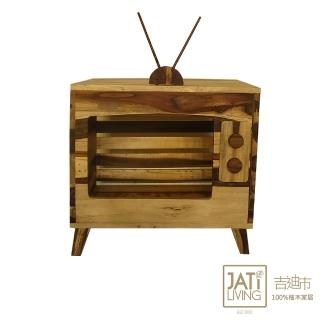 【吉迪市柚木家具】胡桃木復古電視造型貓窩 LT-079B(寵物用品 貓咪 貓抓屋 貓屋 寵物窩)