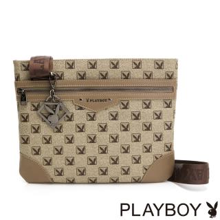【PLAYBOY】扁包  復刻摩登Hotshot系列(咖啡色)