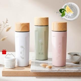 【IKUK 艾可】真陶瓷保溫杯-真瓷濾茶器茗茶保溫杯500ml(陶瓷內蓋/陶瓷咖啡杯/陶瓷保溫瓶/咖啡保溫杯)