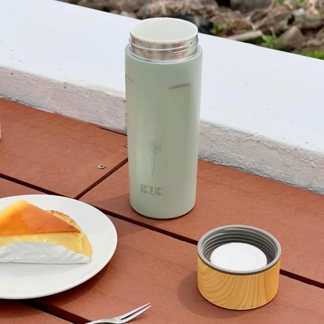 【IKUK 艾可】真陶瓷保溫杯-真瓷濾茶器茗茶保溫保冰杯500ml(陶瓷內蓋/陶瓷咖啡杯/保溫瓶/咖啡保溫杯)