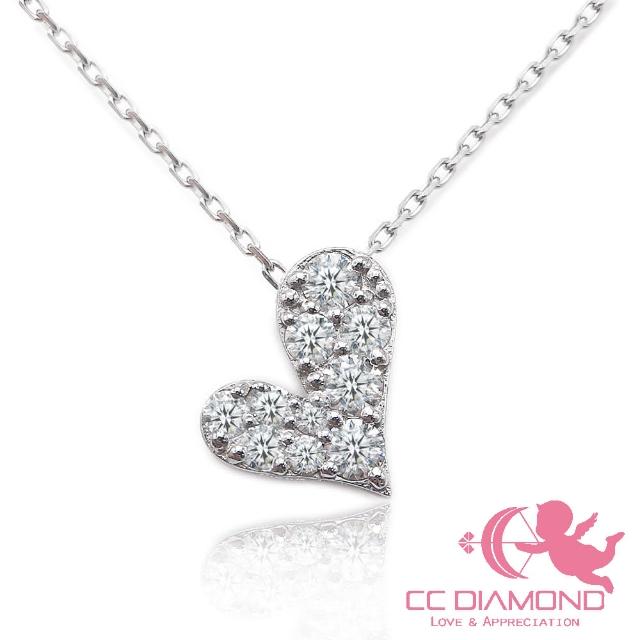 【CC Diamond】頂級日本進口 18K F/VS 0.30ct鑽石藝術愛心套鏈(一線品牌的品質)