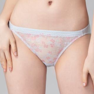 【Swear 思薇爾】花蕾系列M-XL蕾絲低腰三角女內褲(月白藍)