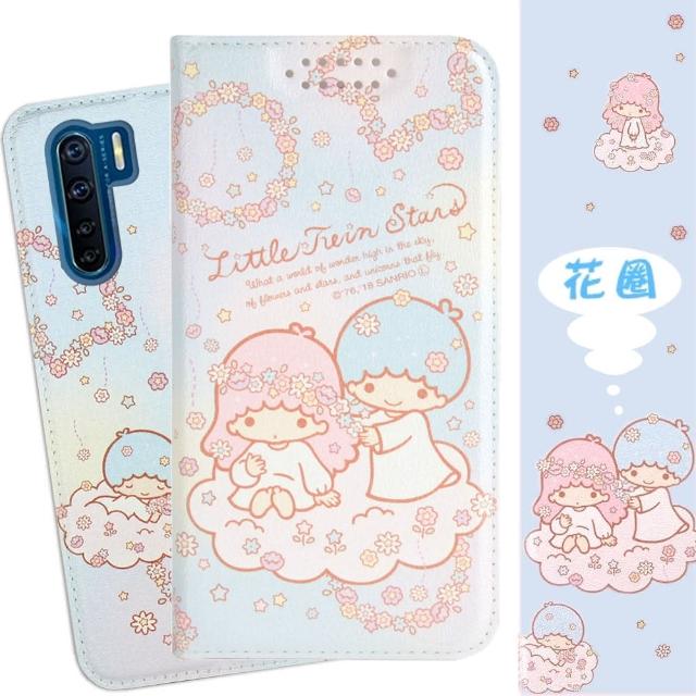 【SANRIO 三麗鷗】OPPO A91 甜心系列彩繪可站立皮套(花圈款)