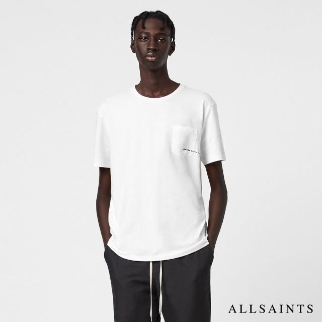 ALLSAINTS【ALLSAINTS】SCRIPTURE 舒適口袋印花造型純棉短袖T恤-白