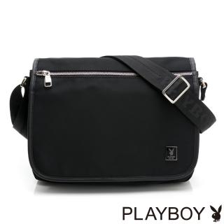 【PLAYBOY】翻蓋斜背包  Briefness系列(黑色)
